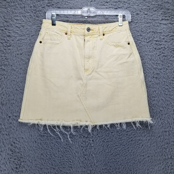 Abercrombie & Fitch Dresses & Skirts - Abercrombie & Fitch Skirt Womens 27 Yellow 100% Cotton Zoe Natural Rise A-Line